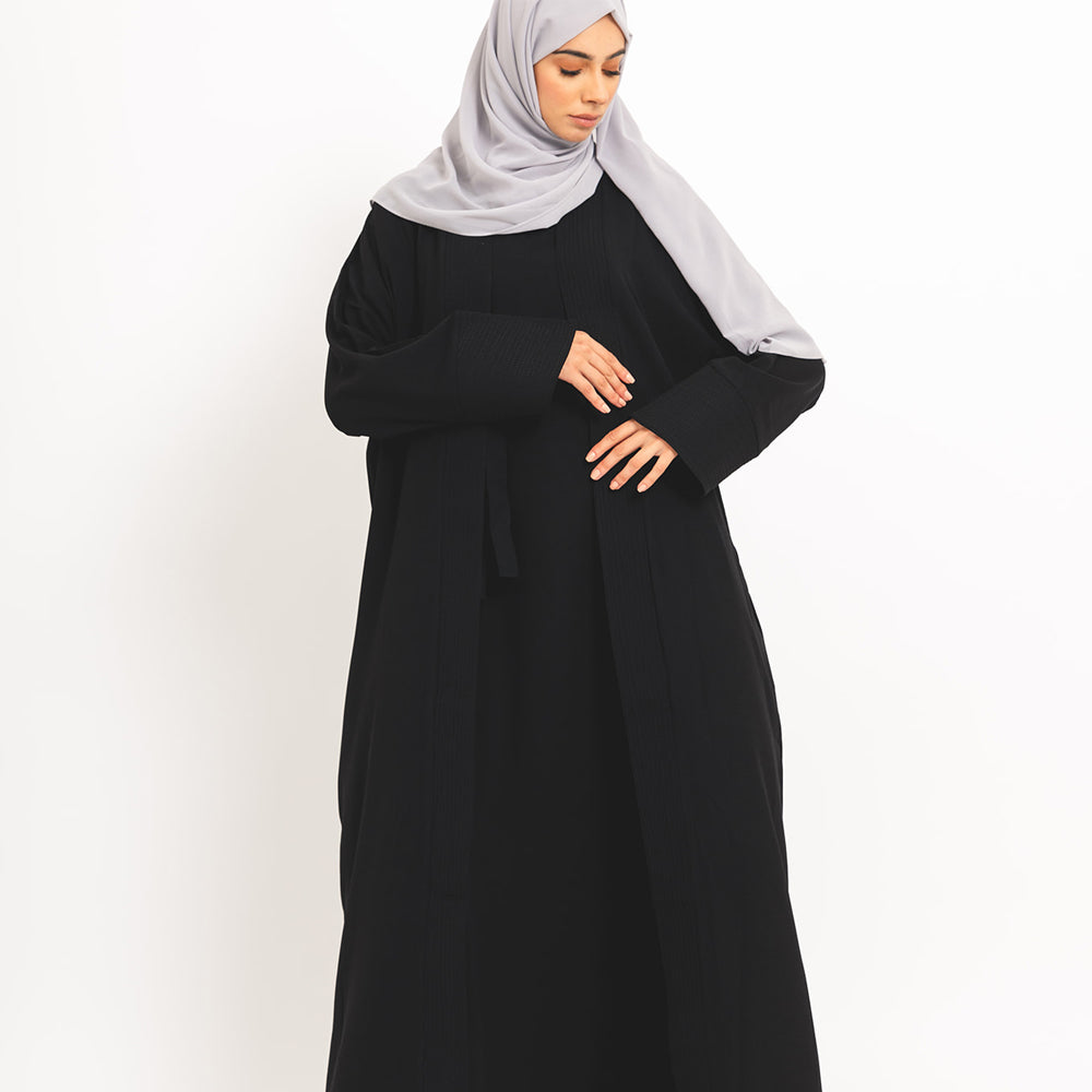 Kimono formel noir 2 pièces avec robe nuisette