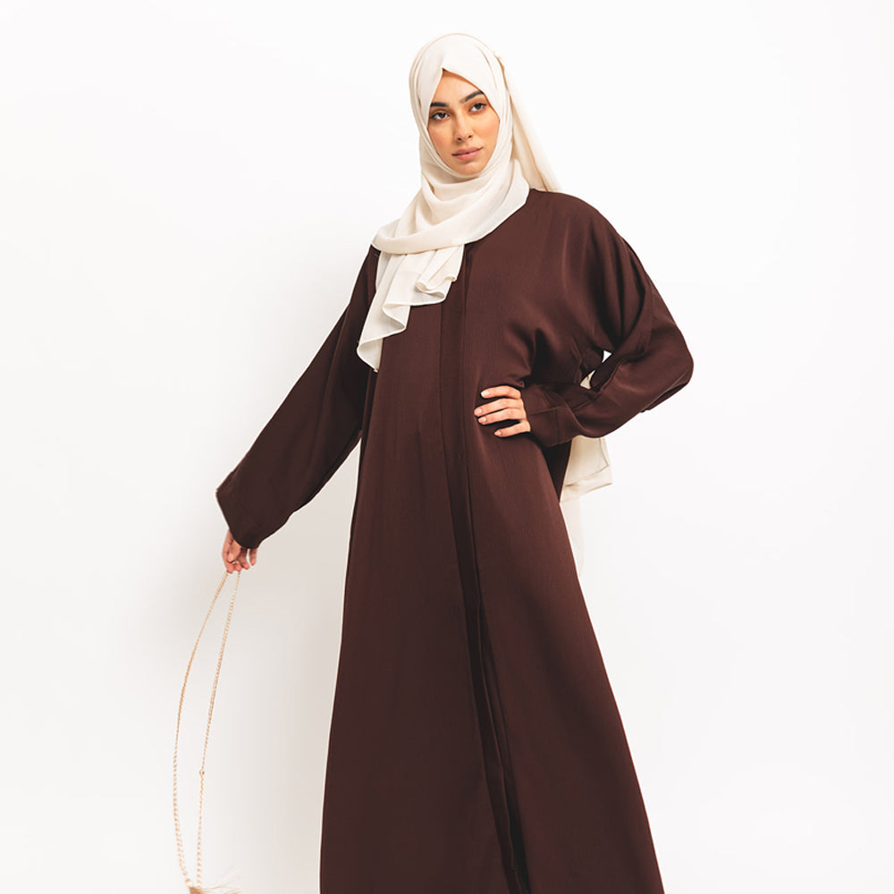 Abaya ouverte marron chocolat