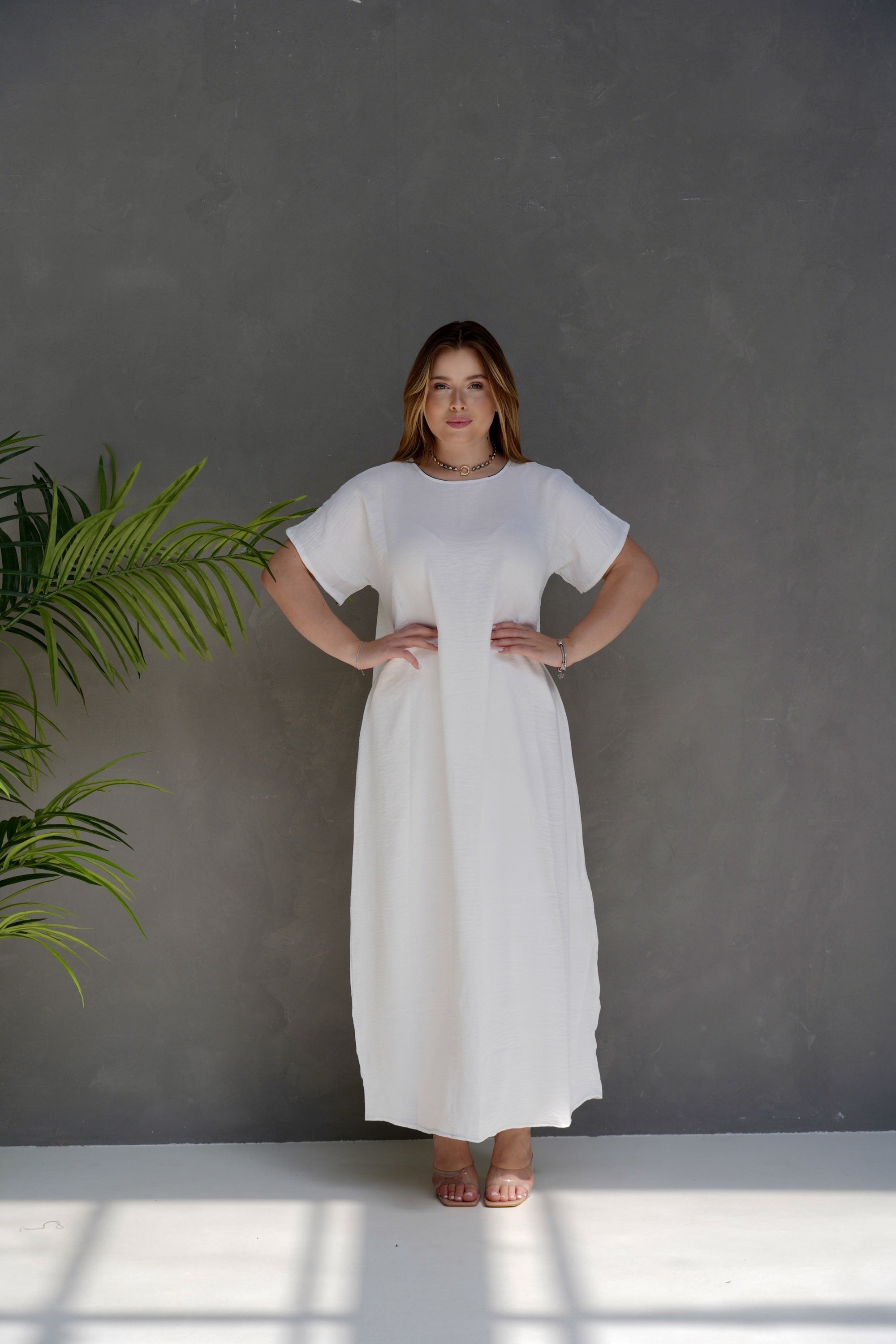 Robe en coton blanc