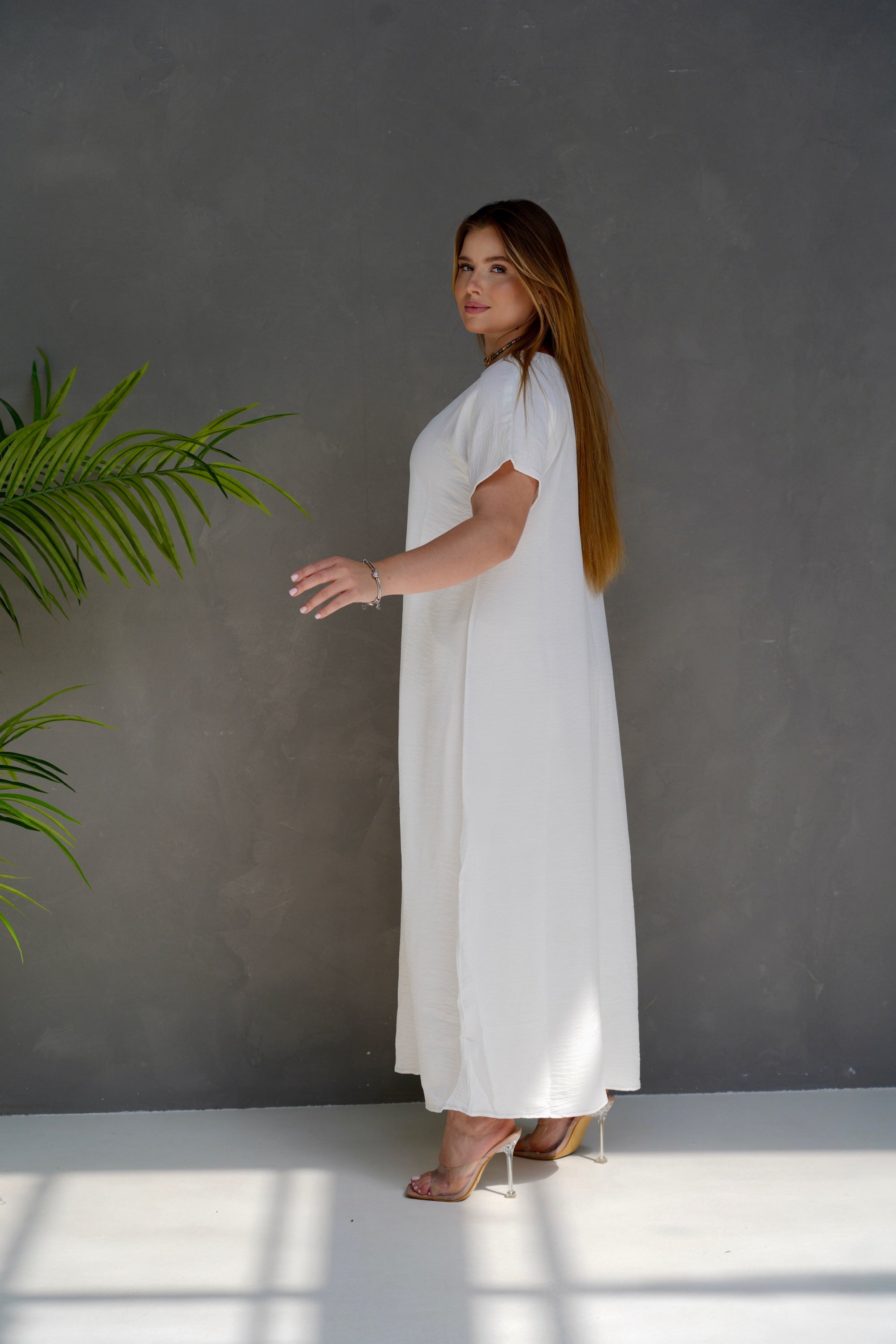 Robe en coton blanc